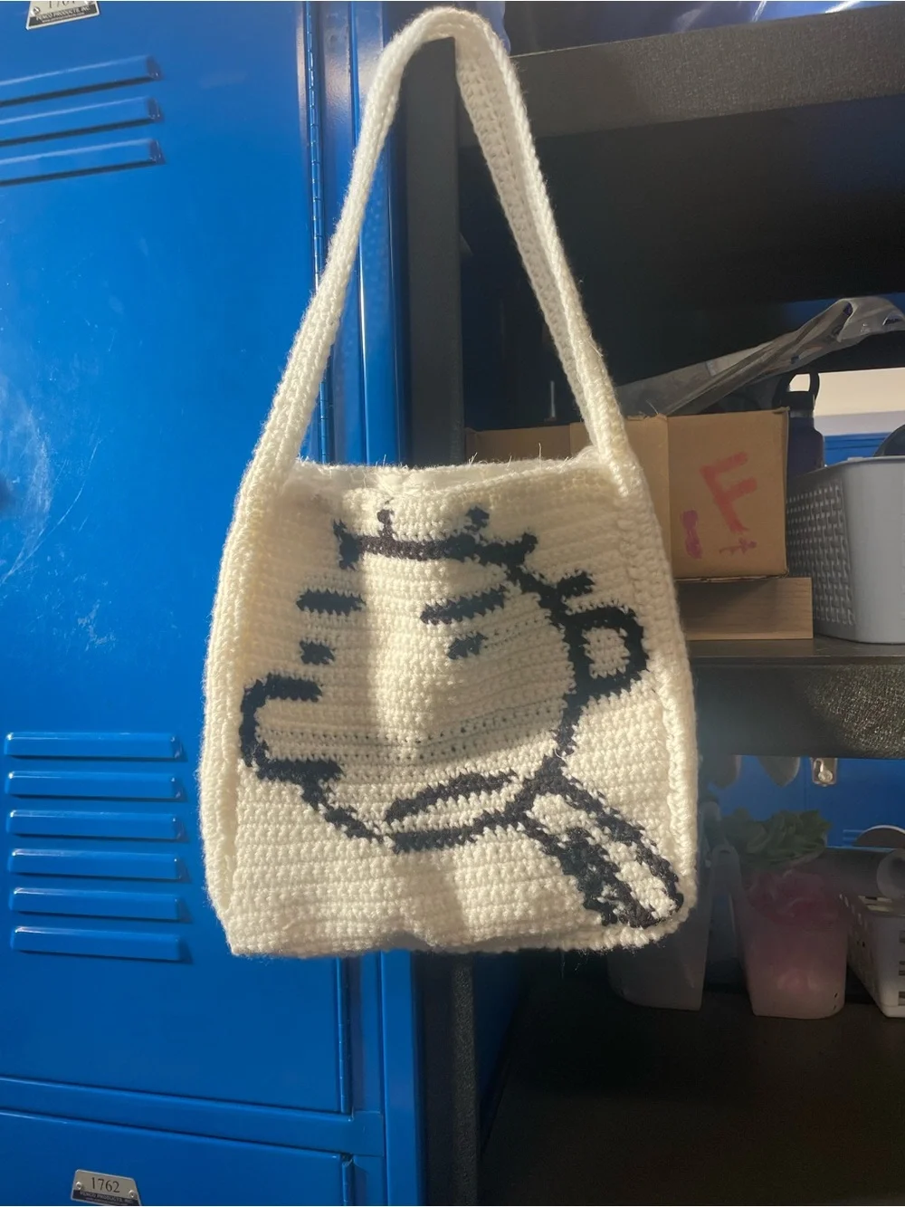 Handmade Rodrick Crochet White and Black Tote